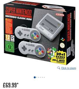 Nintendo SNES Classic Mini console £69.99 @Argos + FREE £5.00 gift-card when you spend £35.00 via vouchercodes