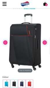 Joyride spinner expandable suitecase £44 each if buying 3 - £128.25 @ American tourister