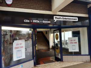 25% off everything at the 'that's entertainment' store in st helens