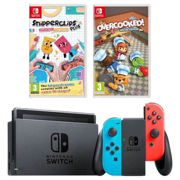 Nintendo Switch Console Neon/Grey + Snipperclips Plus + Overcooked + 2 Year warranty £309 @ Nintendo UK Store
