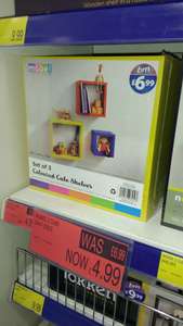 Coloured cube shelves x3 - instore @ B&M - £4.99