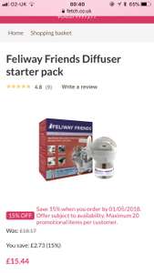 Feliway Friends Diffuser started pack. 15% off first order & TopCashback 6.3% @ Fetch for £18.43 delivered
