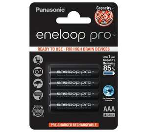Eneloop Pro 930 MAh Rechargeable AAA Batteries 4 Pack £11.99 @ Argos