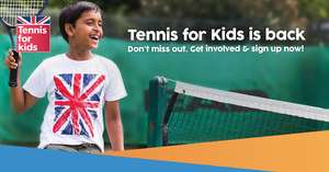 6 kids tennis lessons, plus racket, balls & t-shirt (Tennis for Kids 2018) - £25 @ LTA