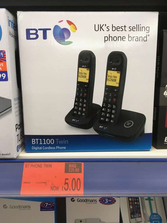 BT1100 Twin Cordless Phone - B&M Instore Only - £5 (Pontefract)
