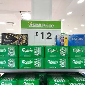 20 cans of Strongbow (24 x 440ml) or 20 Carlsberg / 18 Fosters £12 each @ Asda