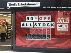 That’s Entertainment CHESTER closing down - 50% off all stock