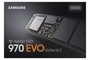 Samsung 970 Evo 500GB NVMe M.2 PCIe SSD £193.79 Dispatched & sold by Amazon