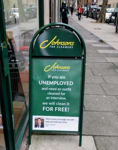 Free Dry Cleaning - For the unemployed @ Johnsons dry cleaners
