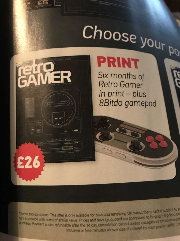 Free 8bitdo Switch controller with Retro Gamer Magazine subscription £26 @ My Favourite Magazines