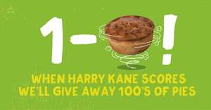 Free Hurrikane pie at Pieminister tomorrow (and any day after Harry Kane scores) with purchase of a £2.50 side