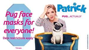 Free pug mask when you book to see "Patrick" at Odeon cinemas
