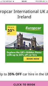 Up to 35% off car hire at Europcar