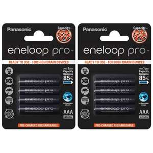Panasonic Eneloop PRO AAA HR03 Ready to Use Rechargeable NiMh Batteries 930mAh - Extra Value 8 Pack £19.99 7dayshop