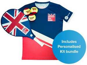 6 tennis lessons for kids in summer holidays, get personalised t-shirt, racket and ball - £25 via Lawn Tennis Association
