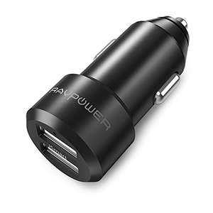 RAVPower 24W 4.8A Metal Dual Car Adapter for iPhone X/8/8 Plus, S9/S8/S7/S6 etc with iSmart 2.0 - £3.49 Prime / £7.98 Non Prime @ FBA sold by Sunvalleytek-UK