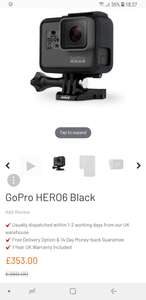 GoPro HERO6 Black £353 @ WowCamera