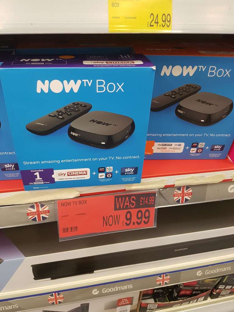 Sky now tv box £9.99 @ b&m in store