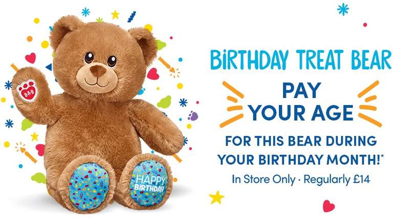 Build a Bear Birthday Treat Bear Pay Your Age @ Build a Bear