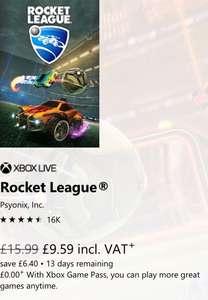 Rocket League £9.59 microsoft store