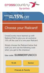 15% off National Railcard @ Arriva XCountry