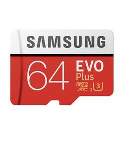 Samsung Mobile UK 64 GB 100 MB/s Class 10 U3 Memory Evo Plus MicroSD card with Adapter @ Amazon £9.99 with Prime (£4.49 delivery)