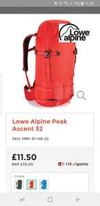 Good quality Lowe Alpine Peak Ascent 32 hiking bag £11.50 + £2.95 delivery  at All Outdoor