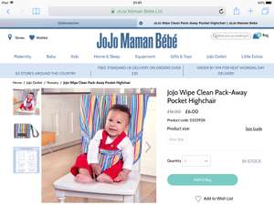 JoJo Maman Bebe pocket high chair - £6 @ JoJo Maman Bebe