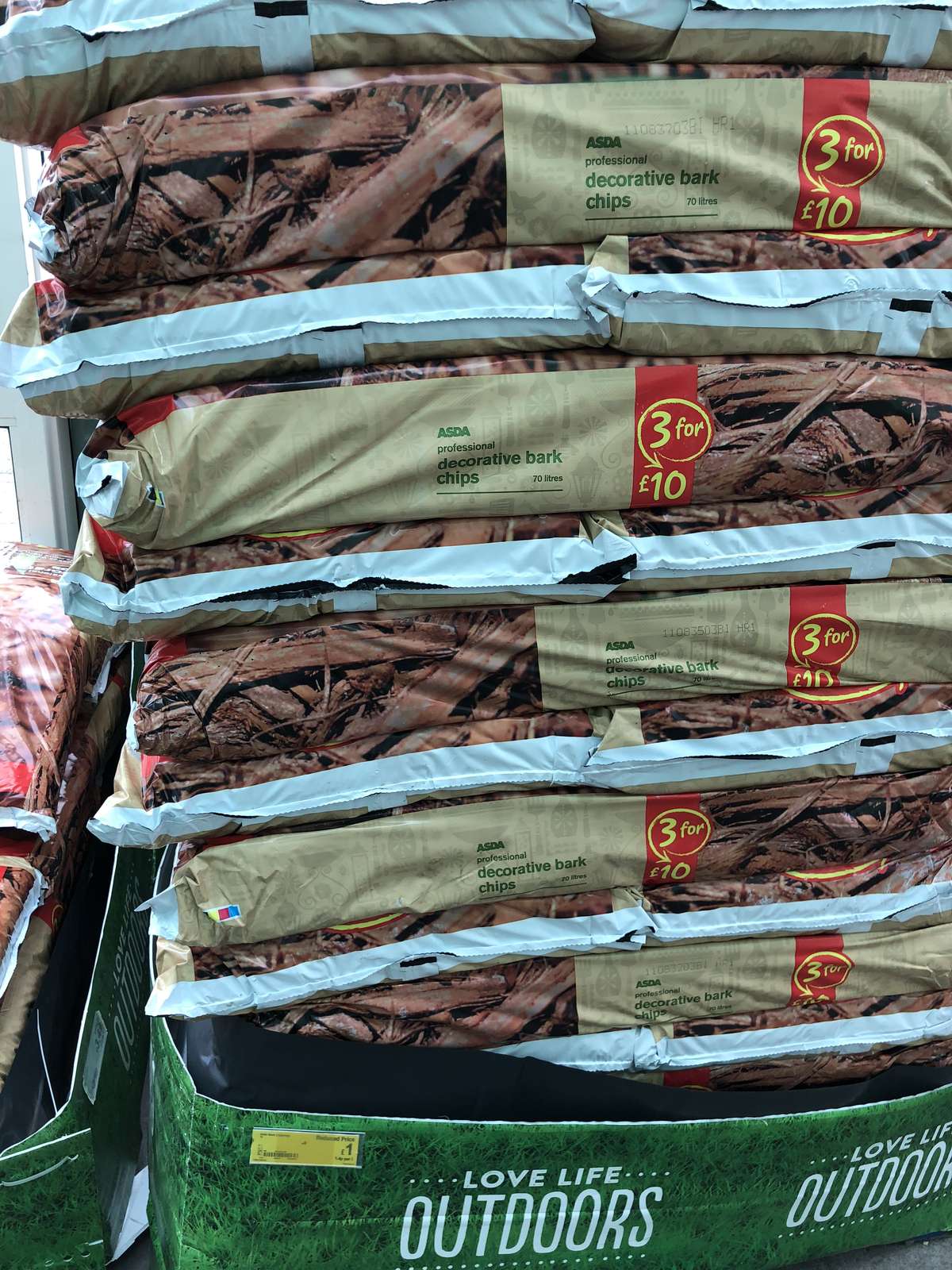 70 litres' Decorative Bark Chips @ Asda 