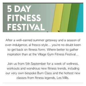 5 day village gym membership for £5