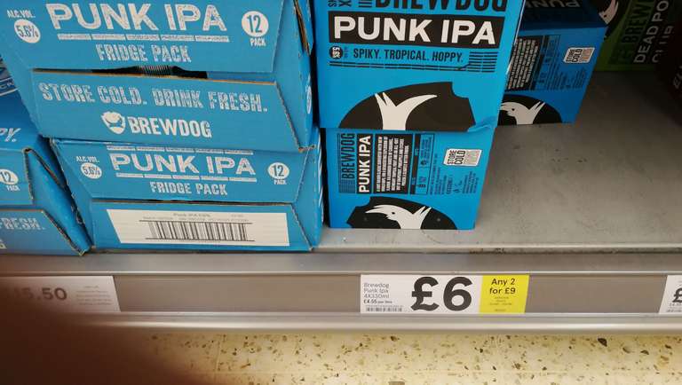 8 x 330ml Brewdog Punk IPA, Dead Pony or Elvis Juice - £9 @ Tesco