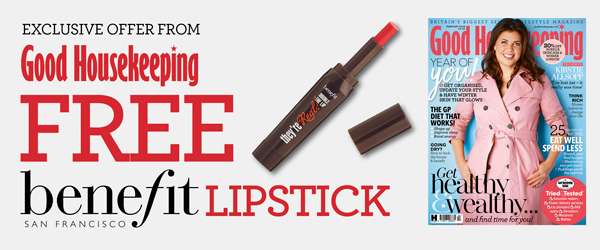 Benefit Lipstick free via Good Housekeeping