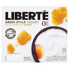 Liberte 0% Fat Greek Style Honey Yogurt 4 X 100g, 3 packs For £1 @ Heron Foods