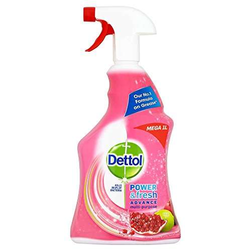 Dettol Power and Fresh Multi-Purpose Cleaning Spray, Pomegranate, 1 Litre, Pack of 3 amazon prime and subscribe and save 20% voucher available. £6 Prime / £10.49 non-Prime