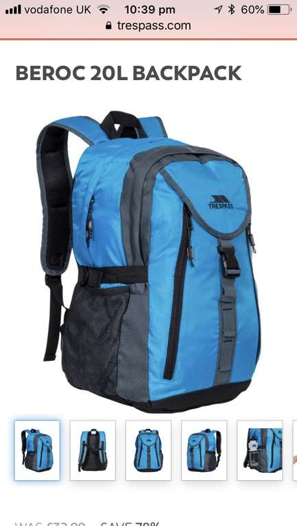 Trespass BEROC  20L backpack - £6.99 @ Trespass (free C&C)