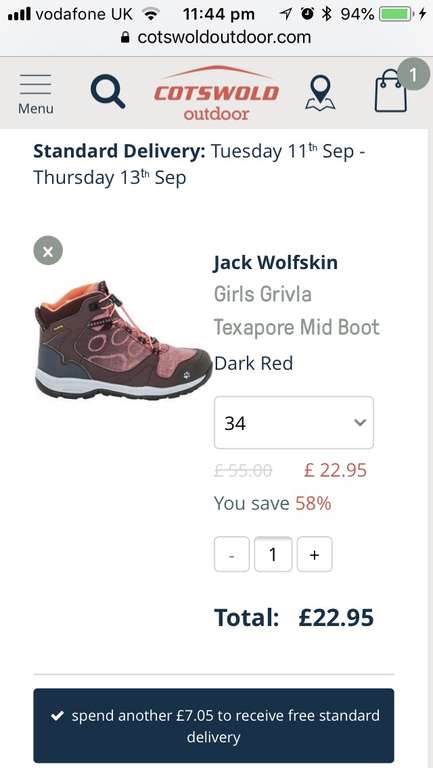 Jack Wolfskin boots £22.95 Cotswold Outdoor