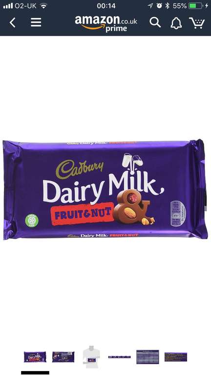 Cadbury Dairy Milk Fruit and Nut Chocolate 200g X 15 Bars £13.64 (Prime) / £18.13 (non Prime) at Amazon