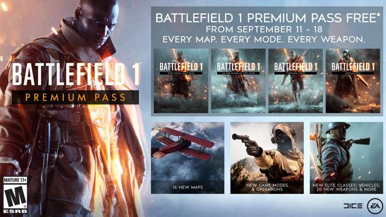 [PS4/Xbox One/PC] Battlefield 1 Premium Pass - Free (Now live)
