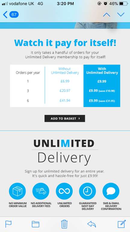 M&M direct - Unlimited next day delivery for a year! £10