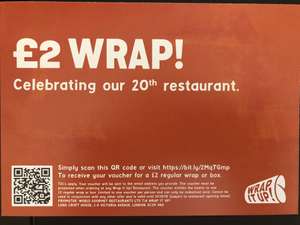 £2 wrap @ Wrap it up! Celebrate our 20th restaurant!!