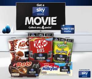 Buy any 4 promotional packs of Nestlé* and get £5.99 Sky Store Credit @ Nestle-promotions