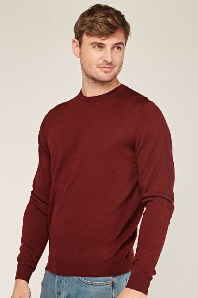 Merino Wool Jumper in burgundy £5 + £3.95 p+p at everything5pounds.com - ex M&S Jumper