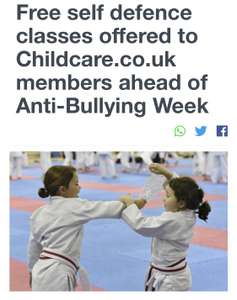 Free self defense classes for first 500 children @ Childcare