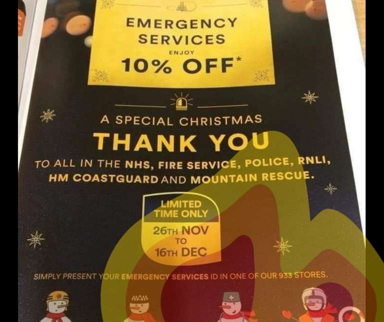10% Discount for all emergency services from 26/11 till 16/12 @ Iceland
