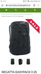 Regatta Easypack 25l backpack black,  £4.50 (+2.50del) @ outdoorcampingdirect
