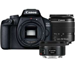 Canon EOS 4000D + 18-55mm + 50mm Twin Lens Kit £329.99 @ Argos