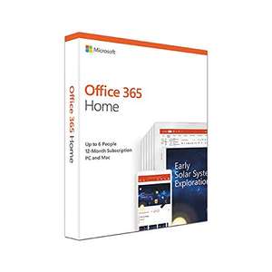 Microsoft Office 365 Home, up to 6 users, 1 year £49.99 Amazon