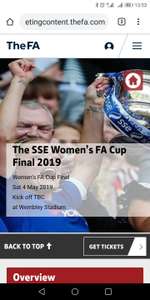 4 free children's tickets with each paying adult (£15) @ The FA for Women's FA Cup final