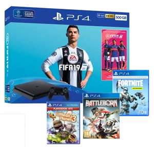 500GB PLAYSTATION 4 WITH FIFA 19 + FORTNITE DEEP FREEZE BUNDLE + BATTLEBORN AND LITTLE BIG PLANET 3 £229.99 @ GAME
