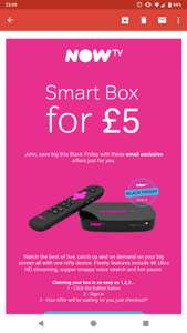 Smart box for £5 @ nowtv email offer